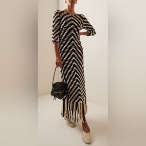 NWT Zimmermann Halliday Chevron Hand Crochet Fringed Dress 1 US6